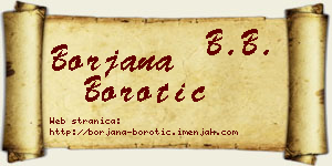 Borjana Borotić vizit kartica